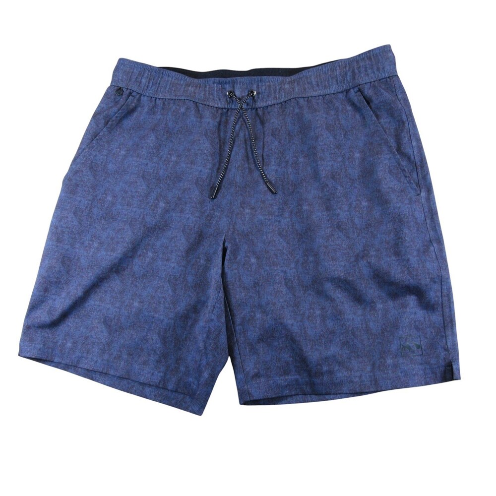 Fish Hippie Mens Swim Trunks Shaker Short L x 8 Blue Textured Stretch Polyester